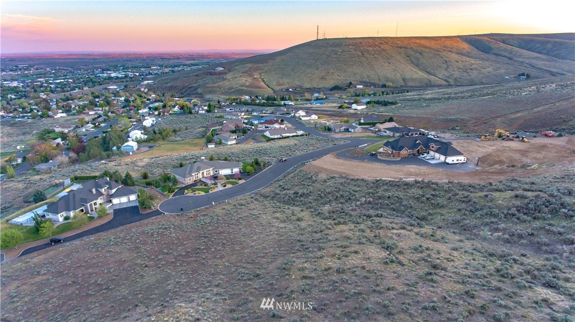 a view of a town with mountain view