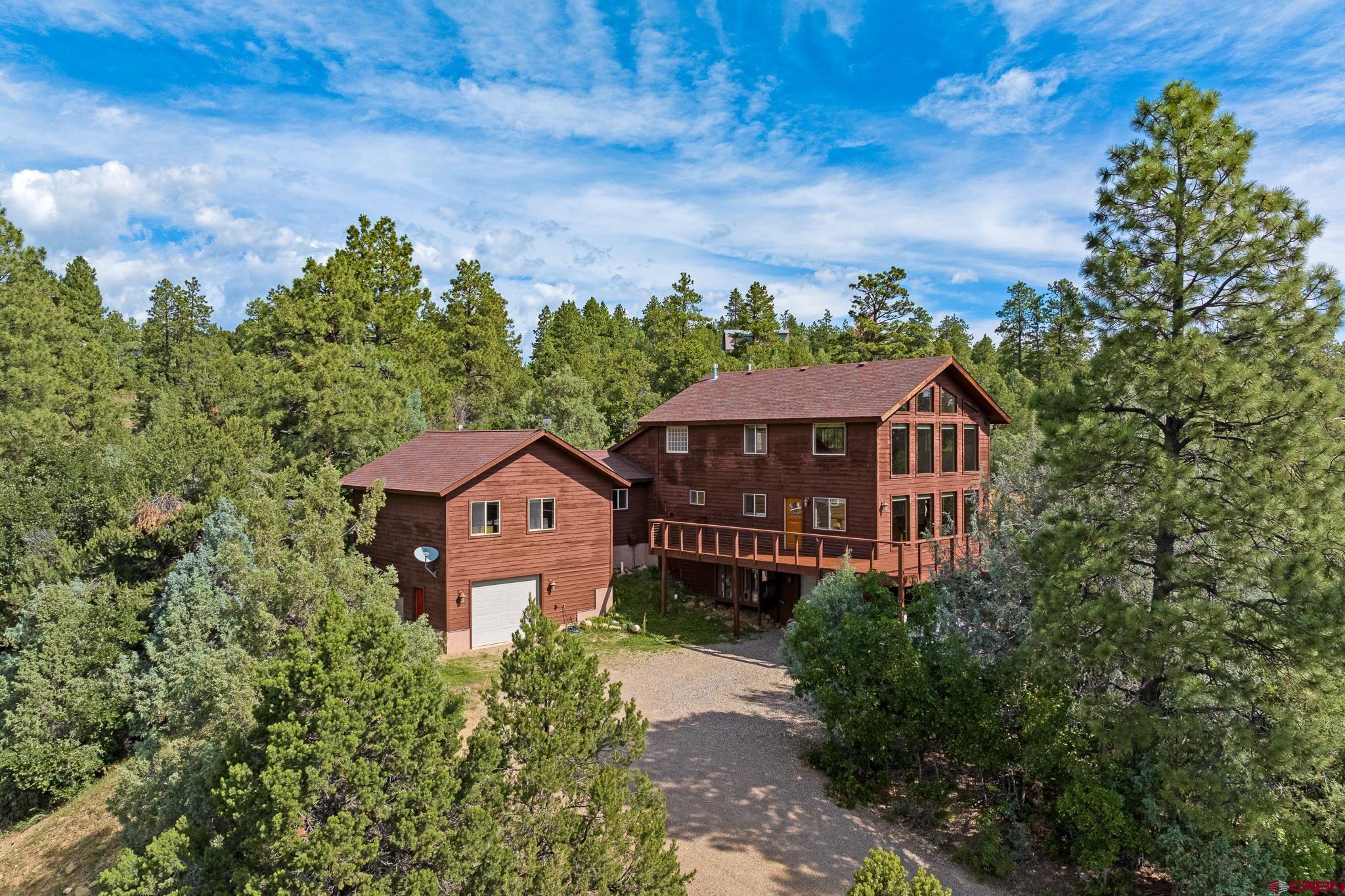 an aerial view of a house