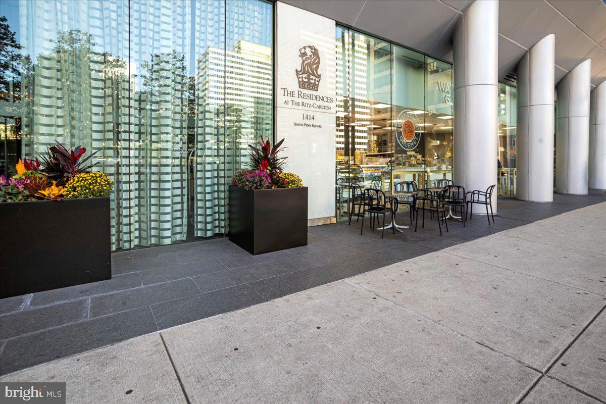 a view of outdoor space with chairs