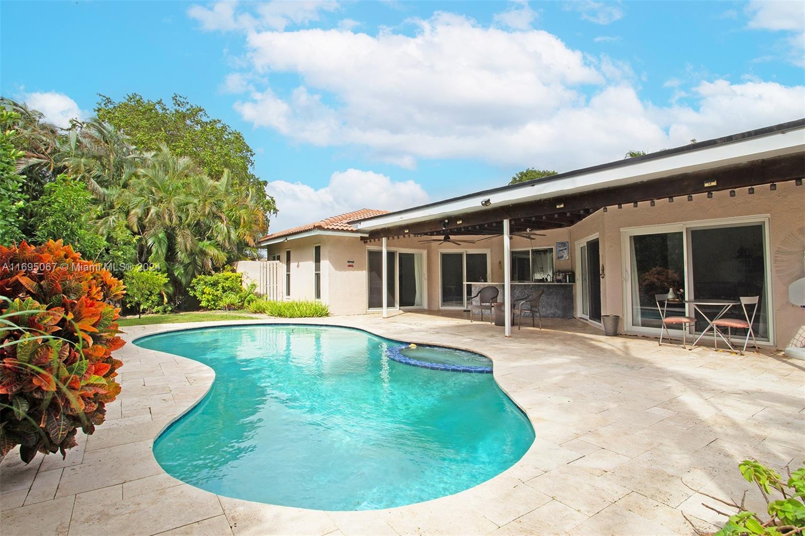 a view of a house with swimming pool