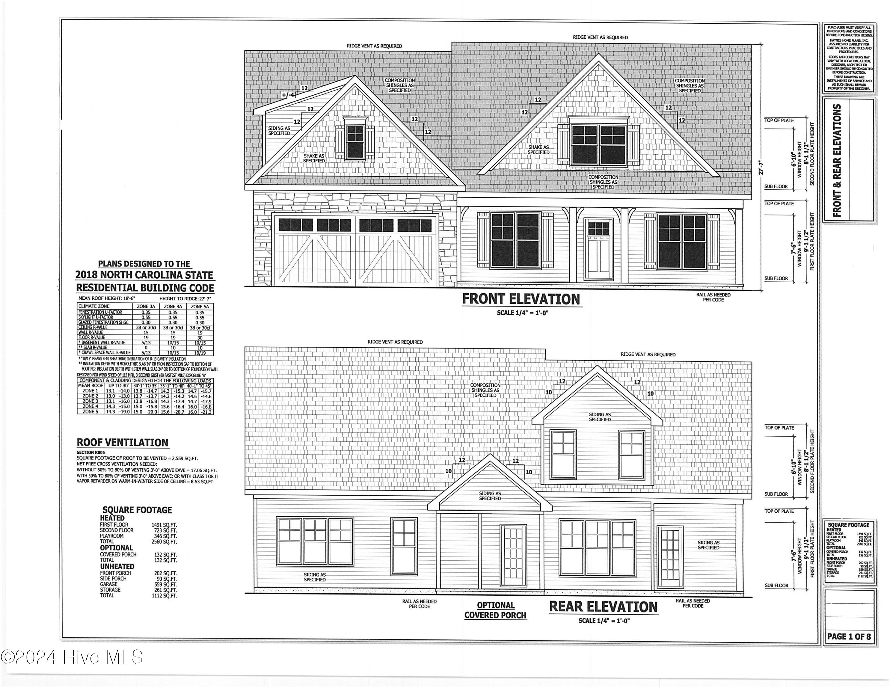 Front and back elevation