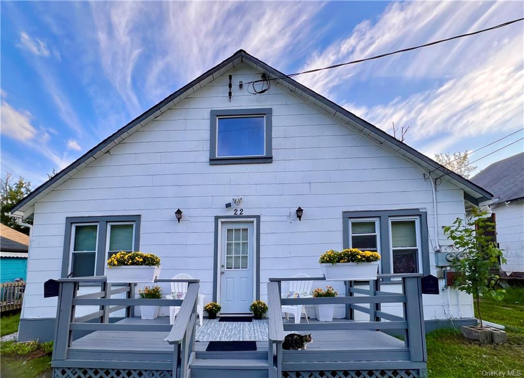 Front of House with private deck for Unit 2