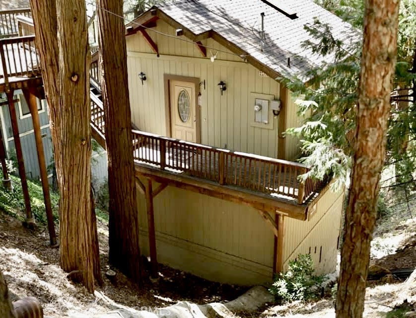 a view of a house with a street