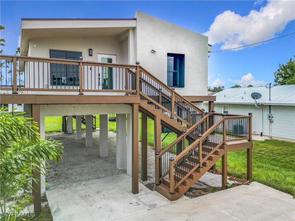 a view of a balcony with an outdoor space