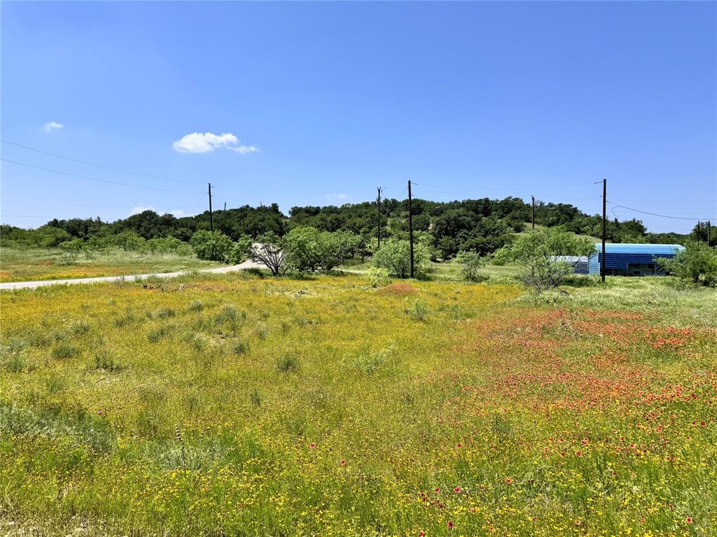 a view of a lake with a yard