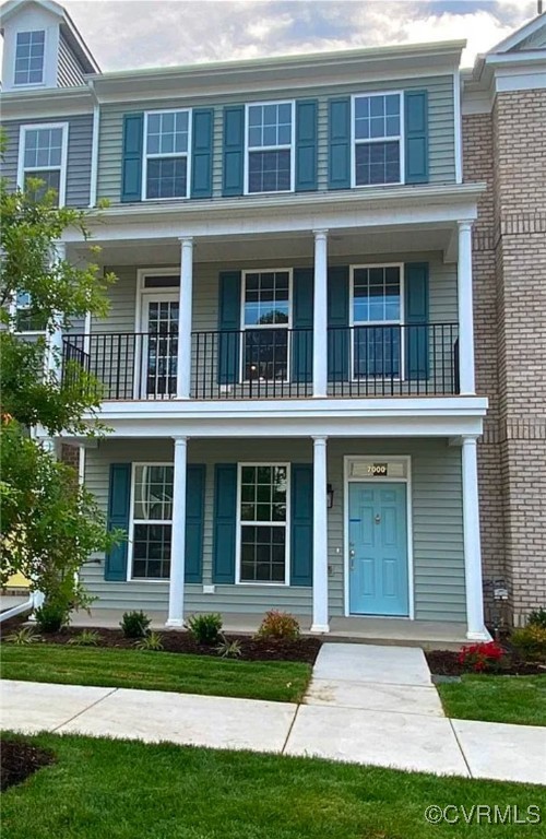 front view of a brick house