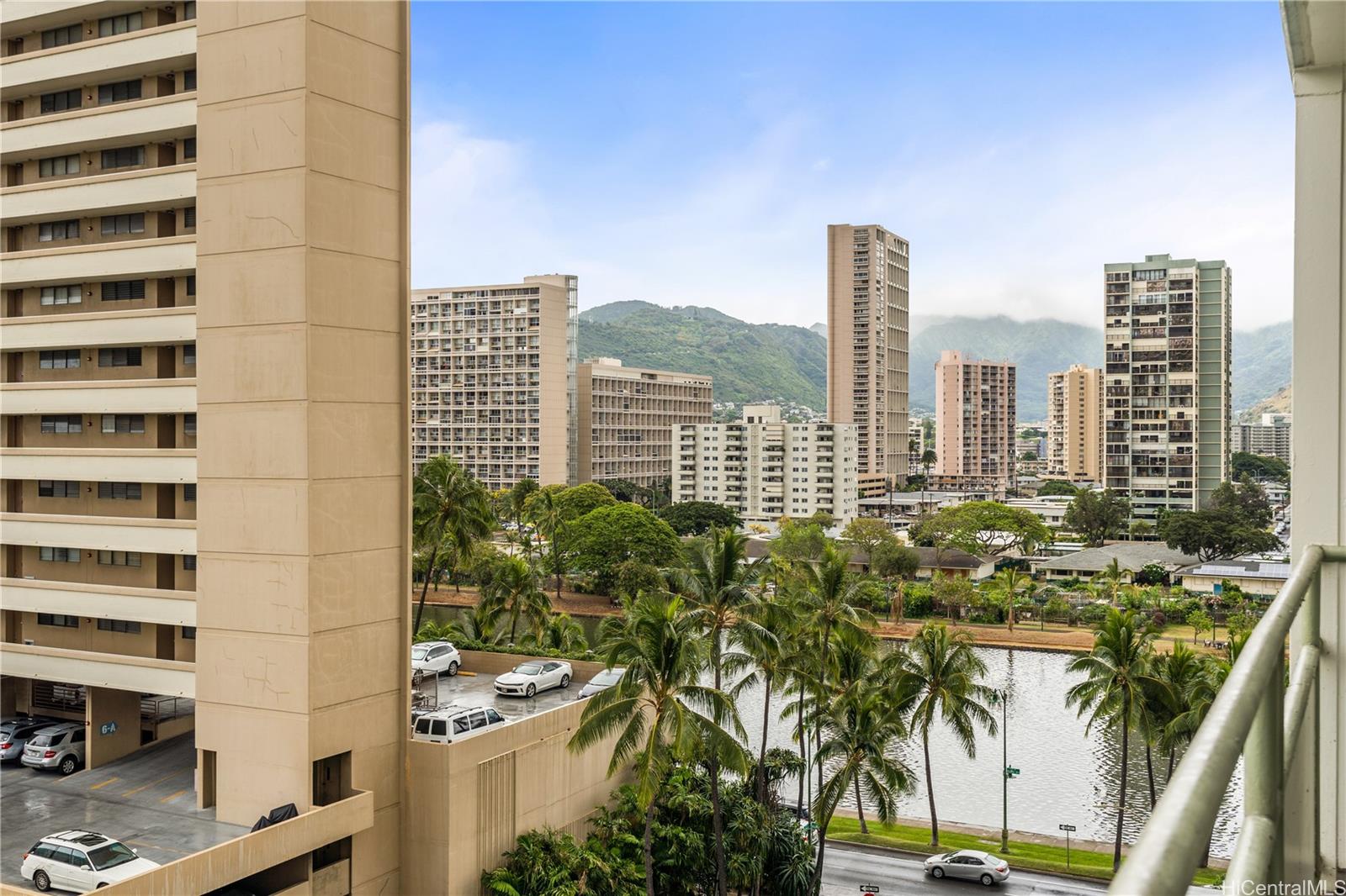 a view of a city with tall buildings