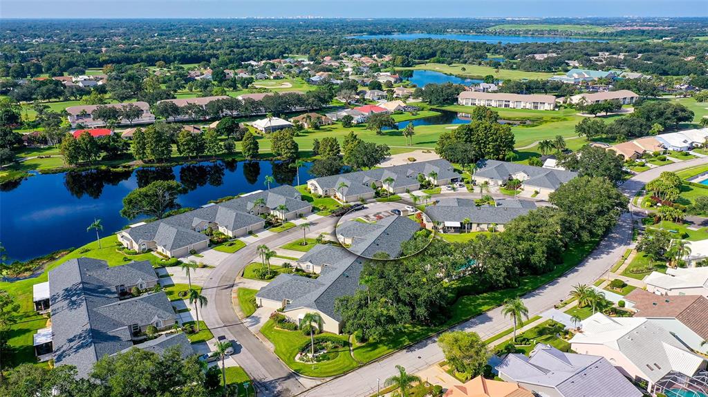 an aerial view of multiple house