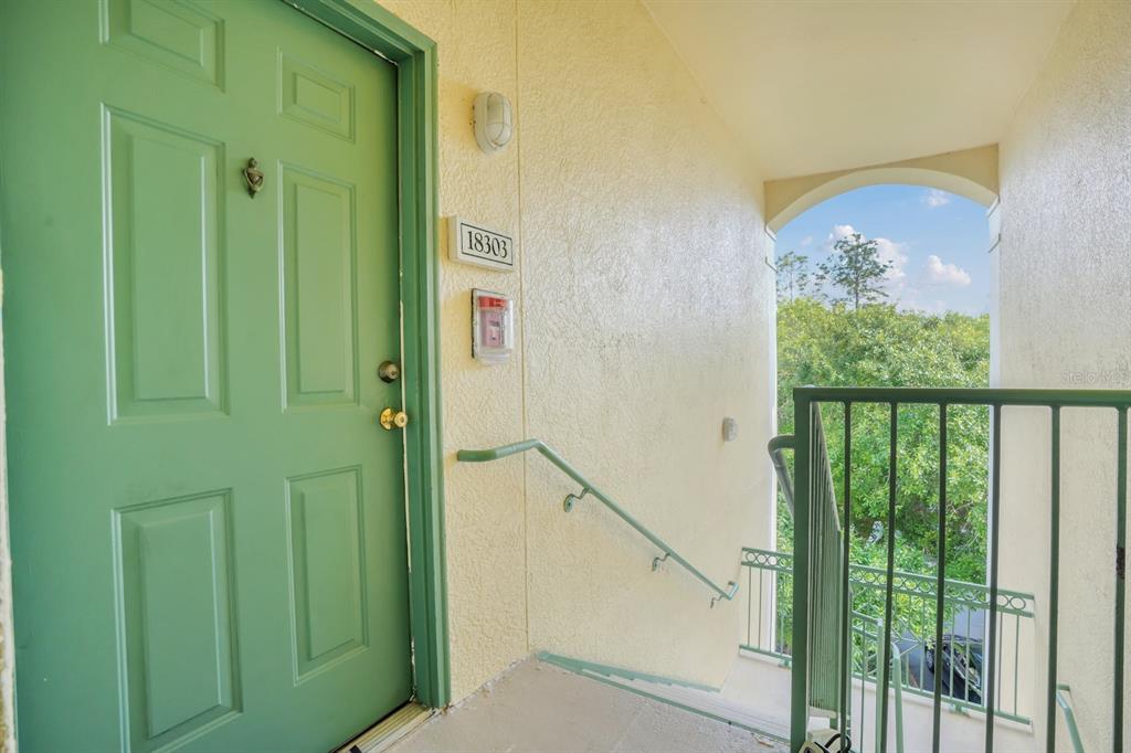 a view of a balcony