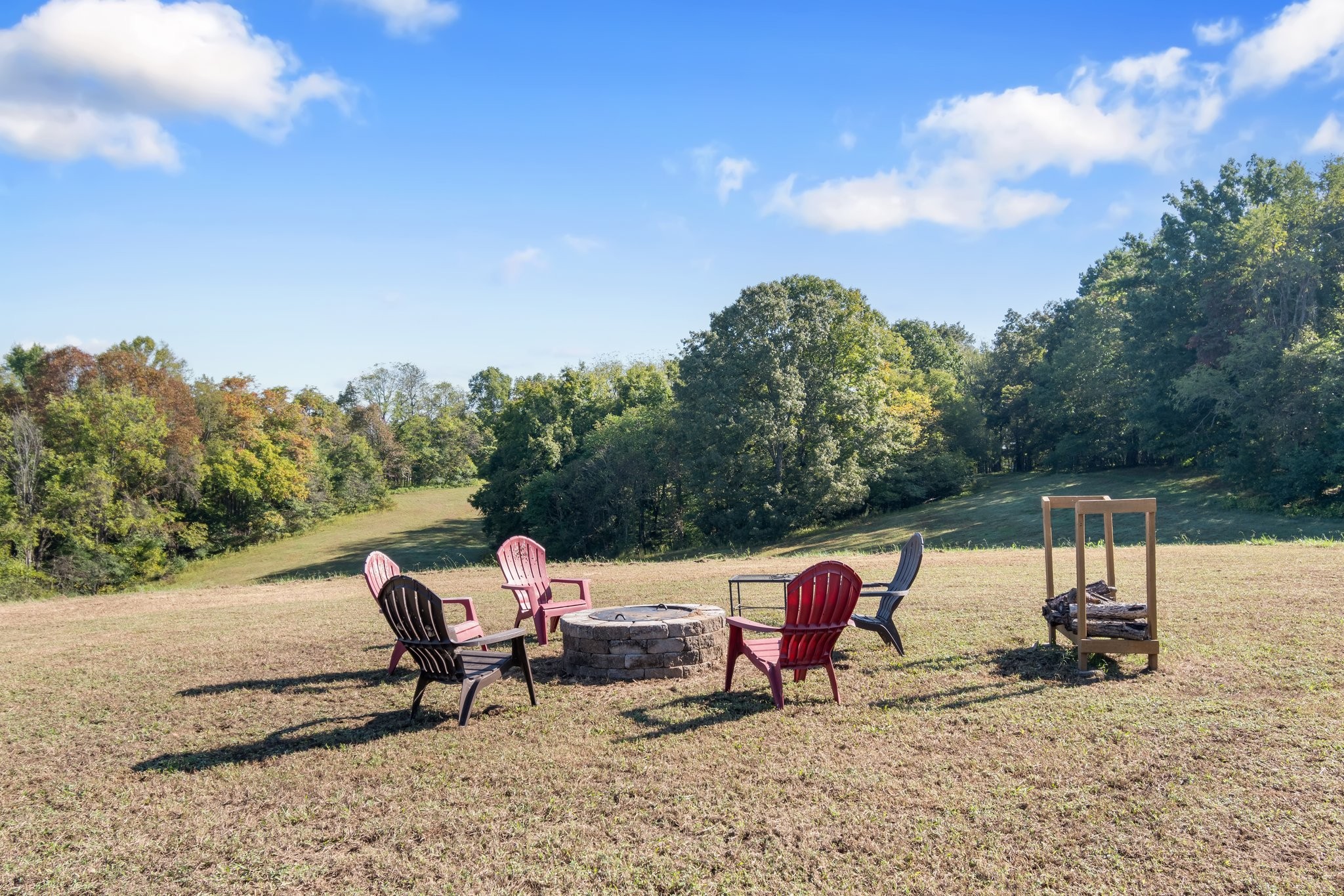 a view of outdoor space with seating area