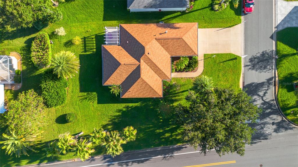 an aerial view of a house