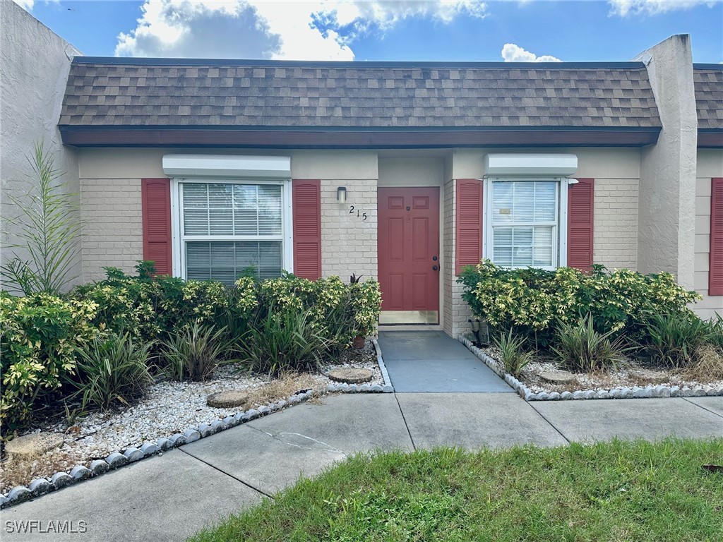 a front view of a house