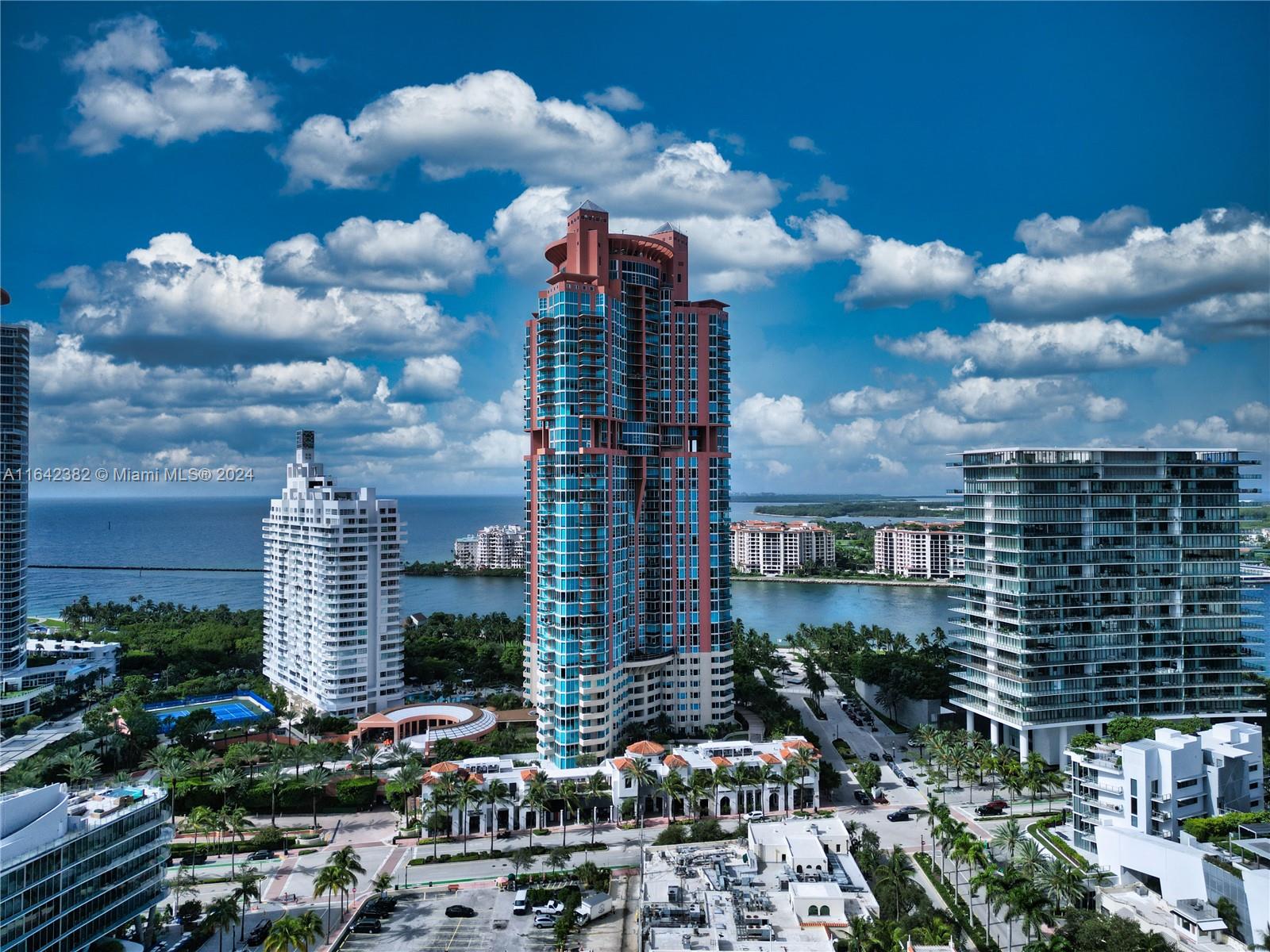 a city view with tall buildings