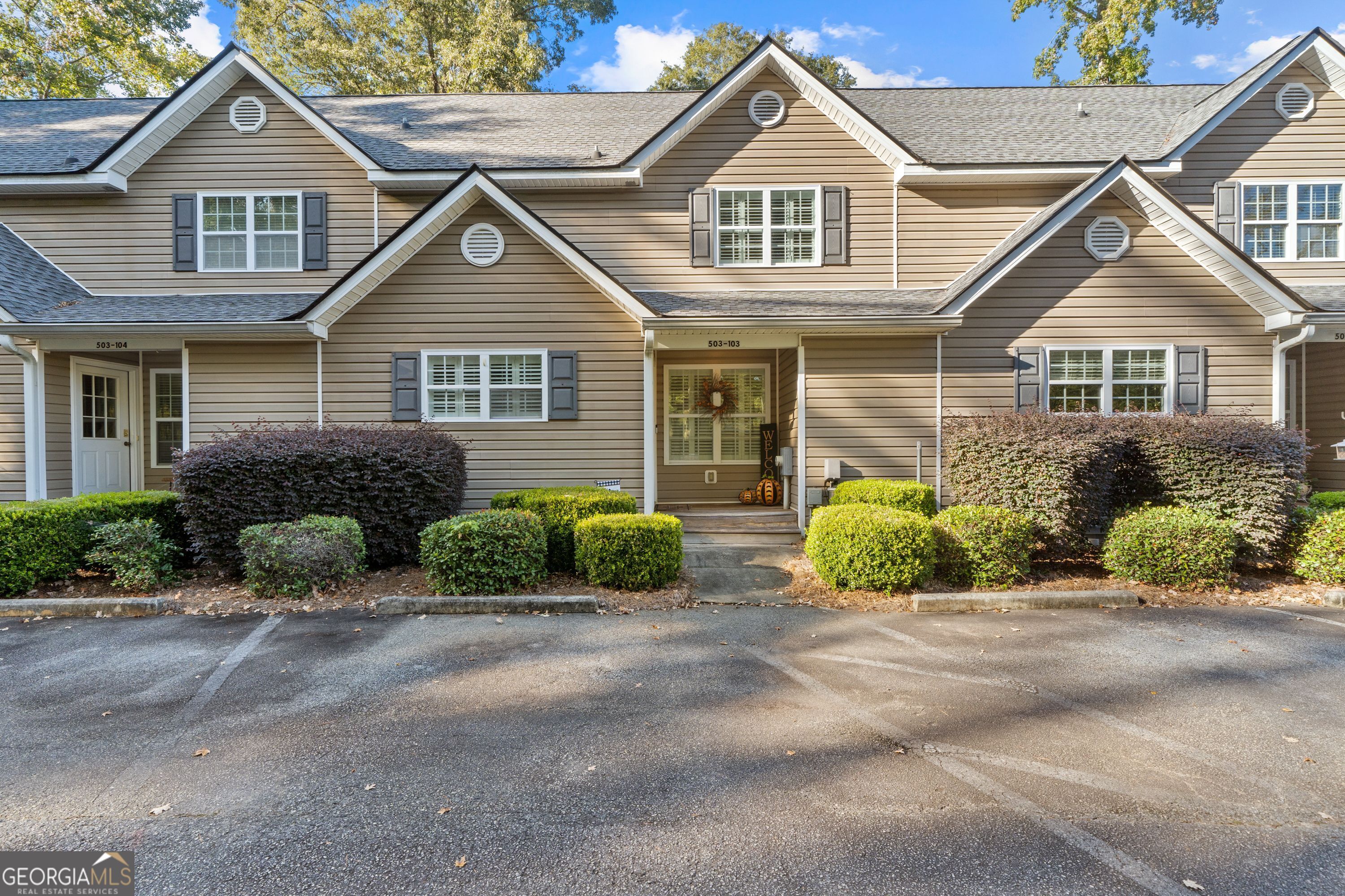 a front view of a house