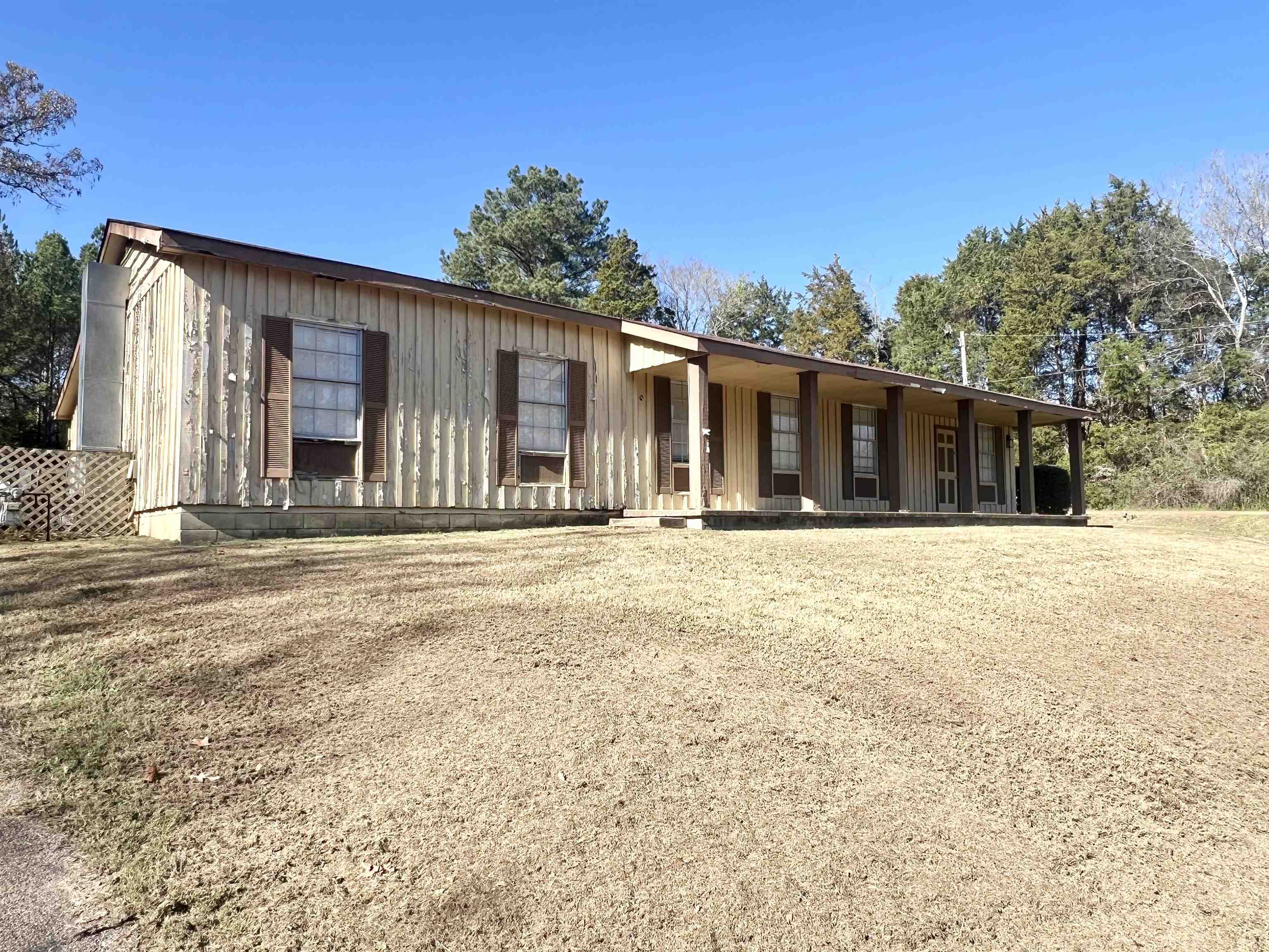 View of front of property featuring covered porch