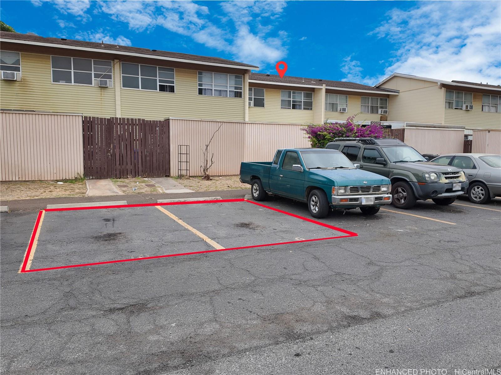 a car parked in front of a building