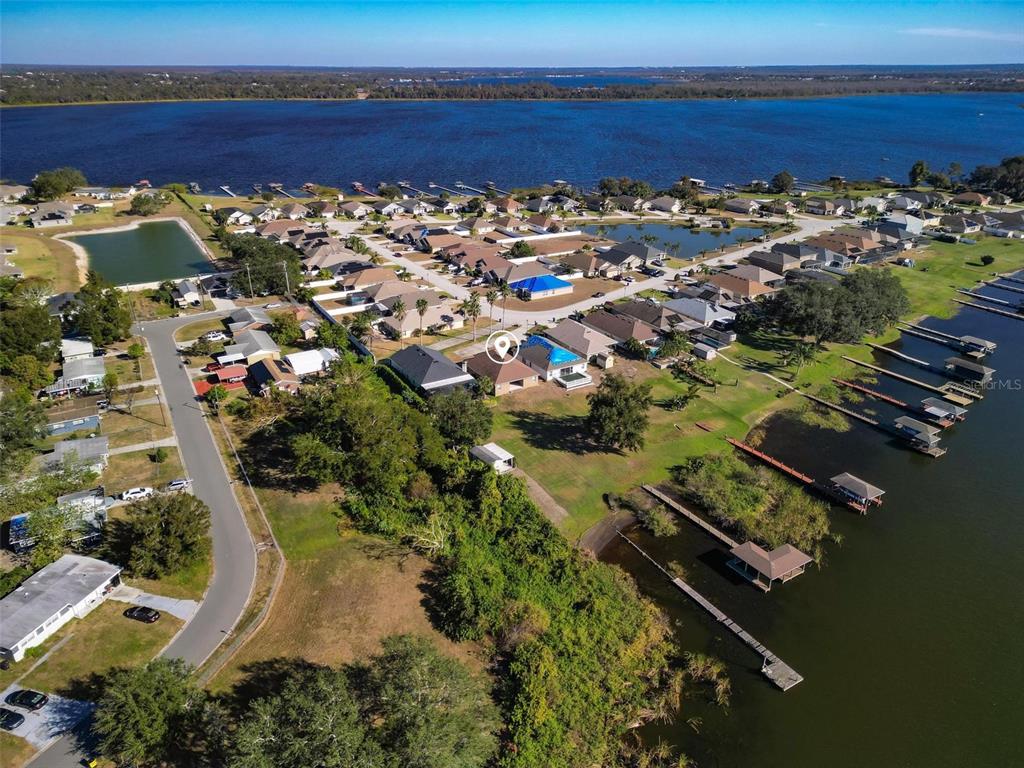 an aerial view of multiple house