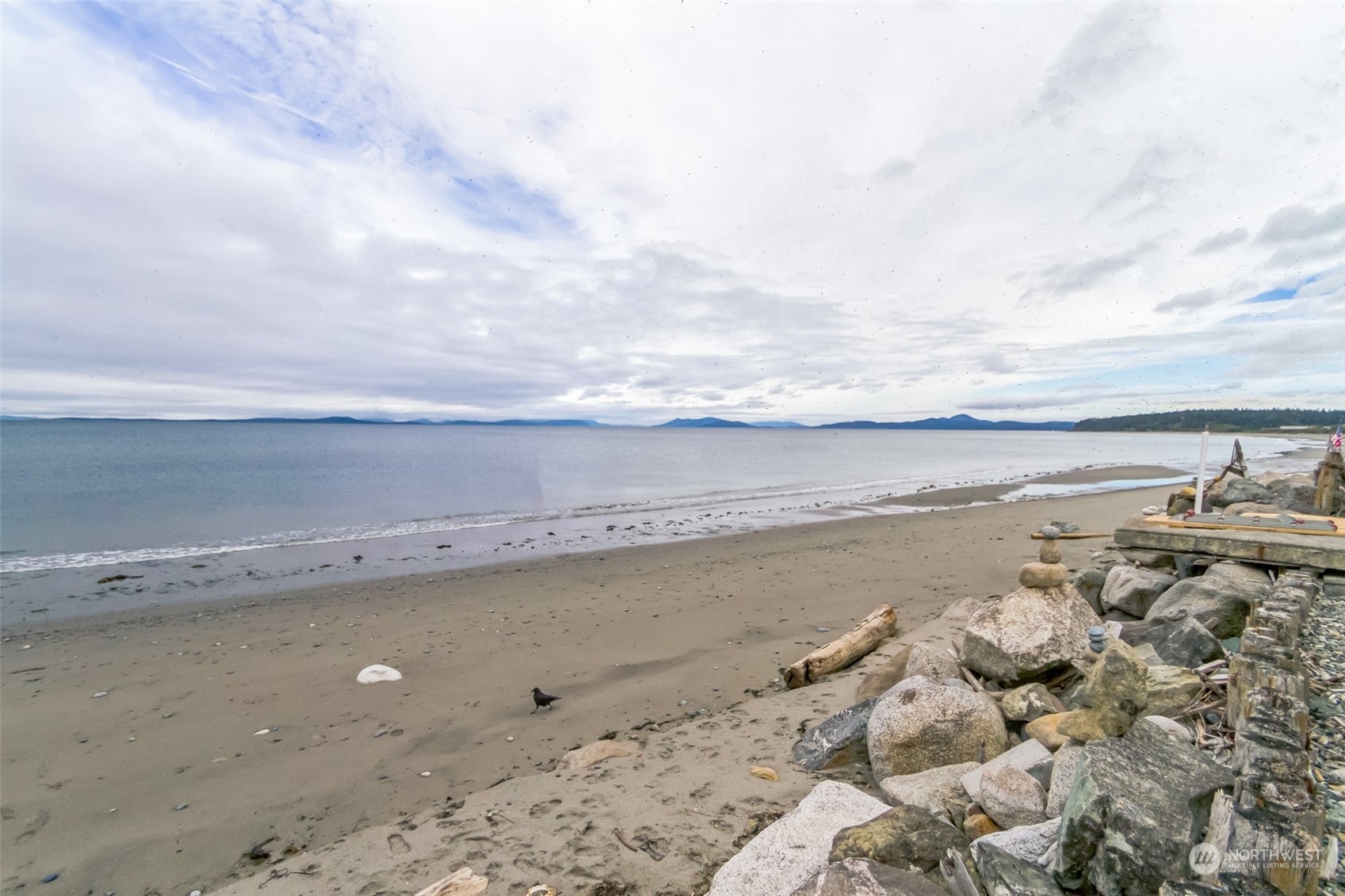 a view of an ocean beach