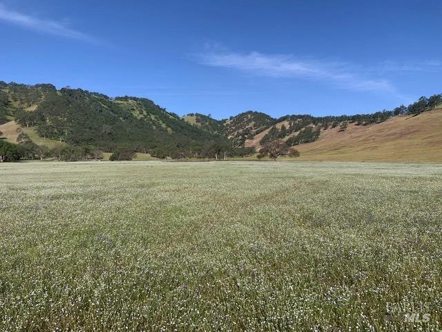 a view of an outdoor space and mountain view