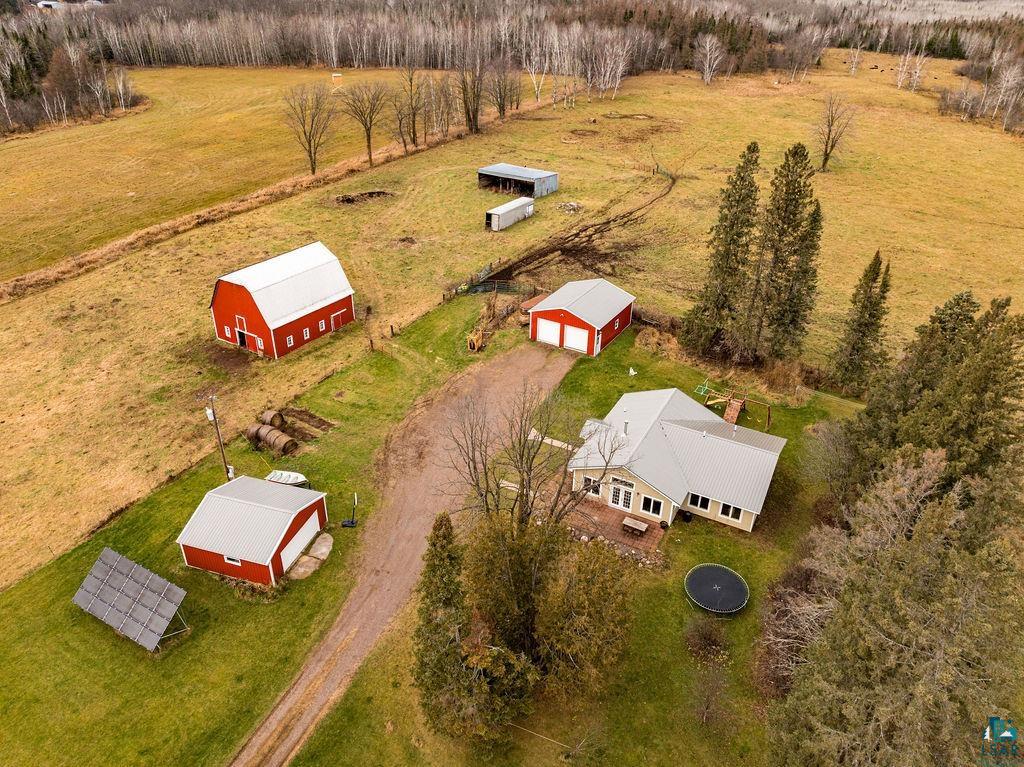 Aerial view with a rural view