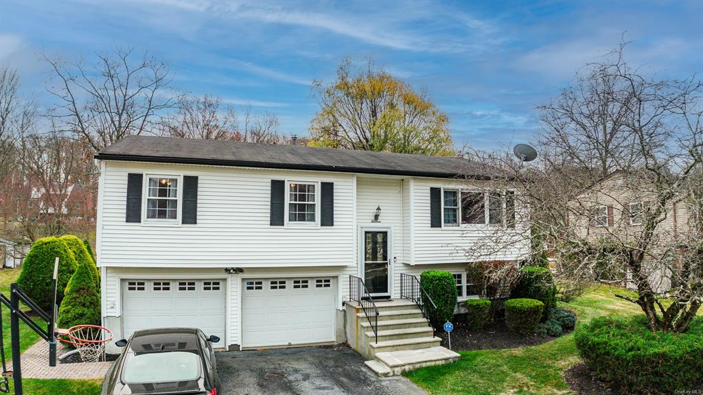 Split foyer home with a garage