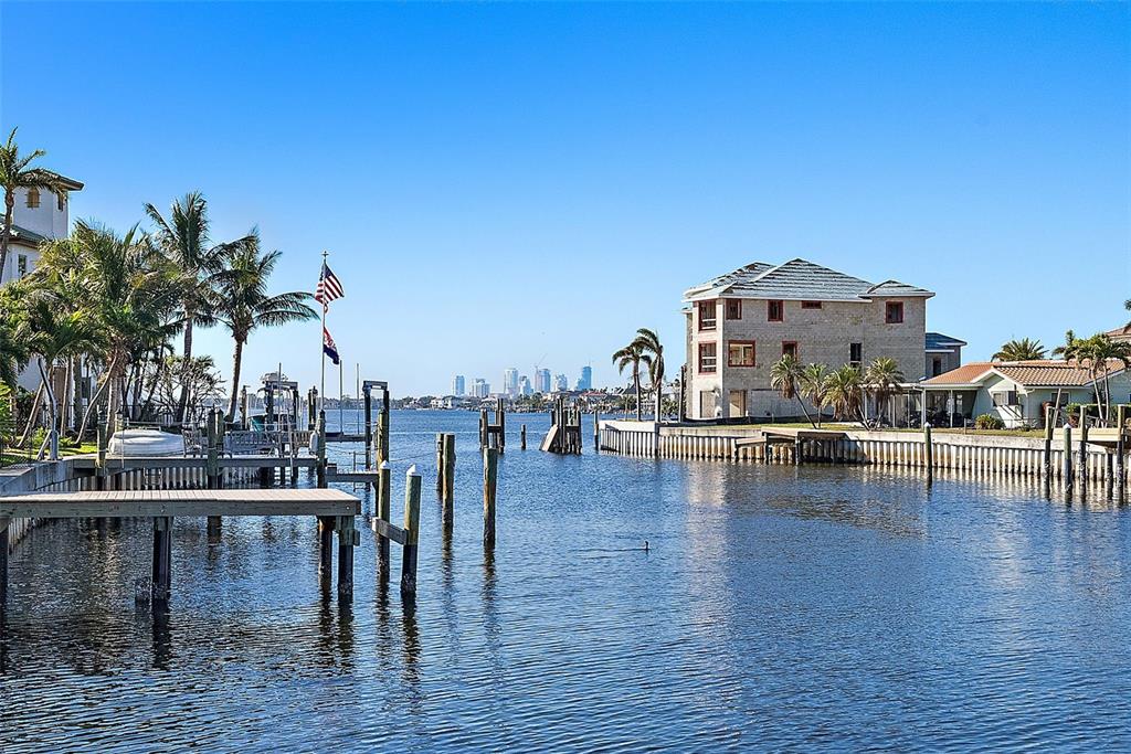 a roof deck with table and chairs a barbeque with wooden floor and palm trees