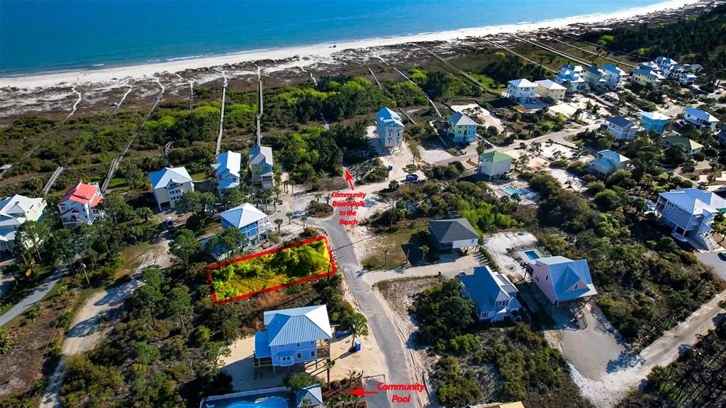 an aerial view of multiple house