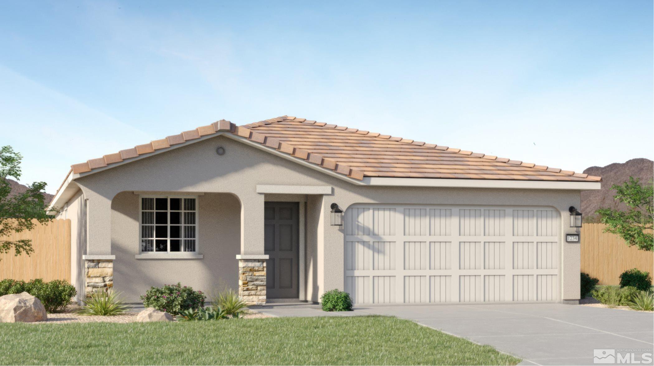 a view of a house with a garage