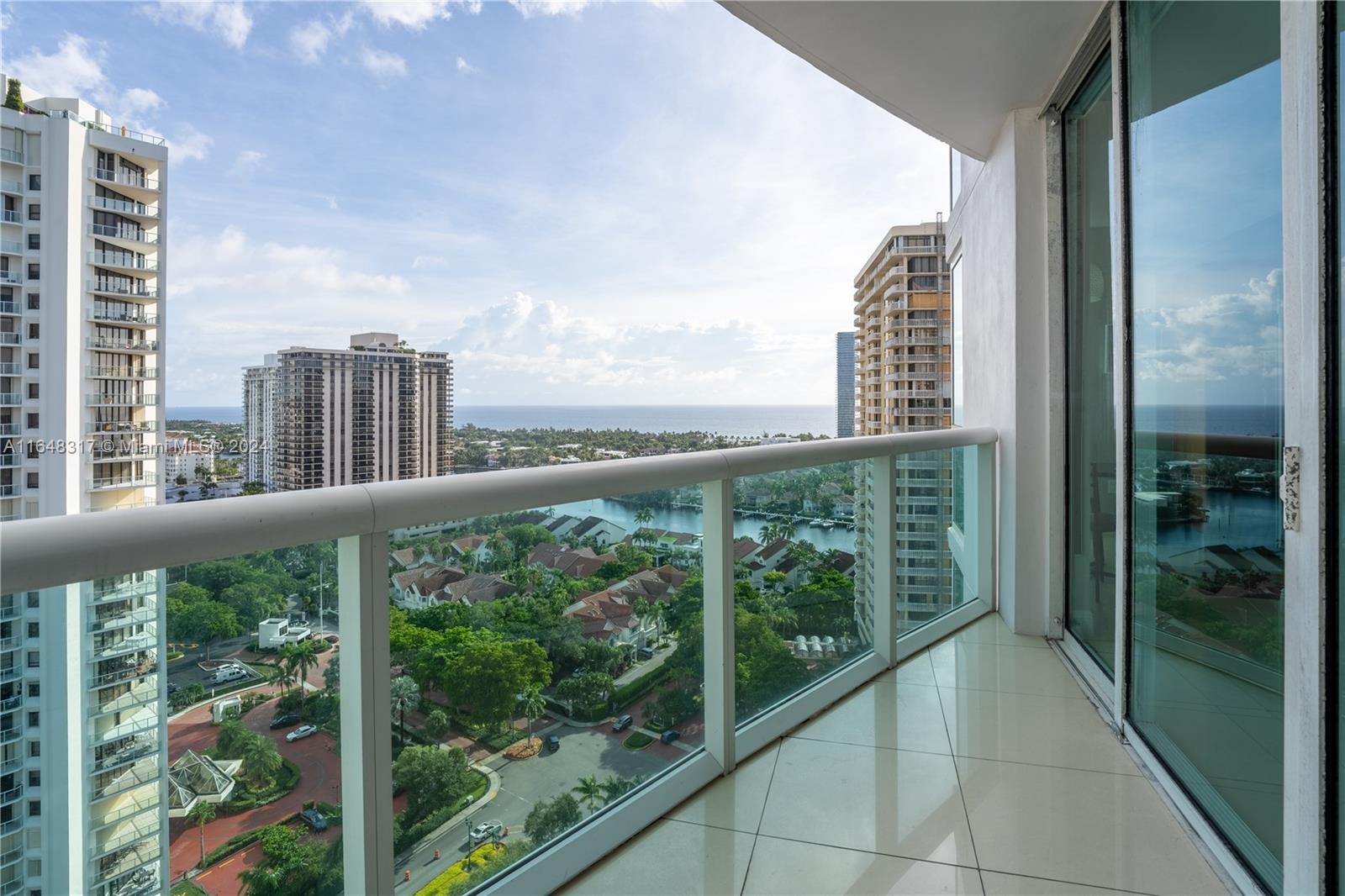 a city view from a balcony