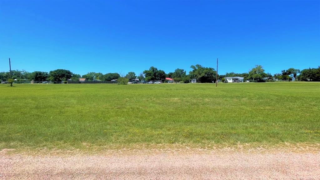 a view of a field with an trees