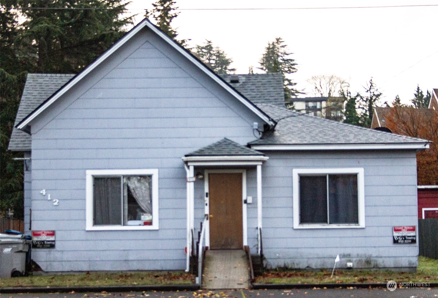 a front view of a house