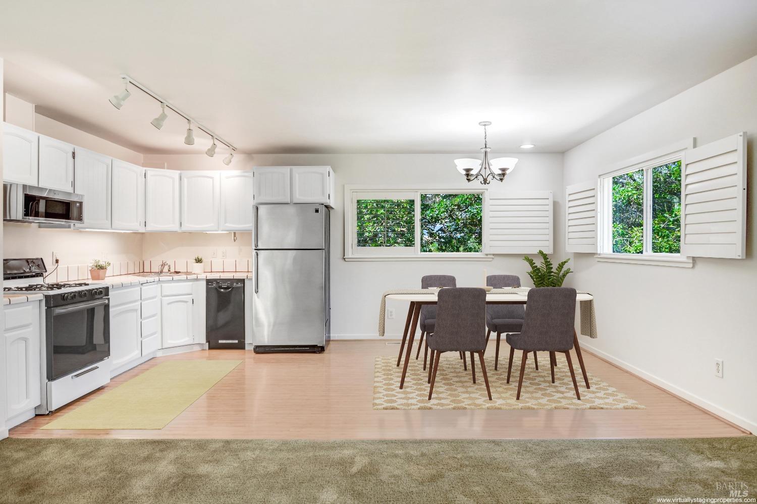 Kitchen/Dining area Combo - Virtually staged