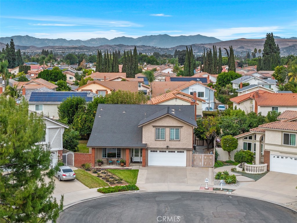 an aerial view of multiple house