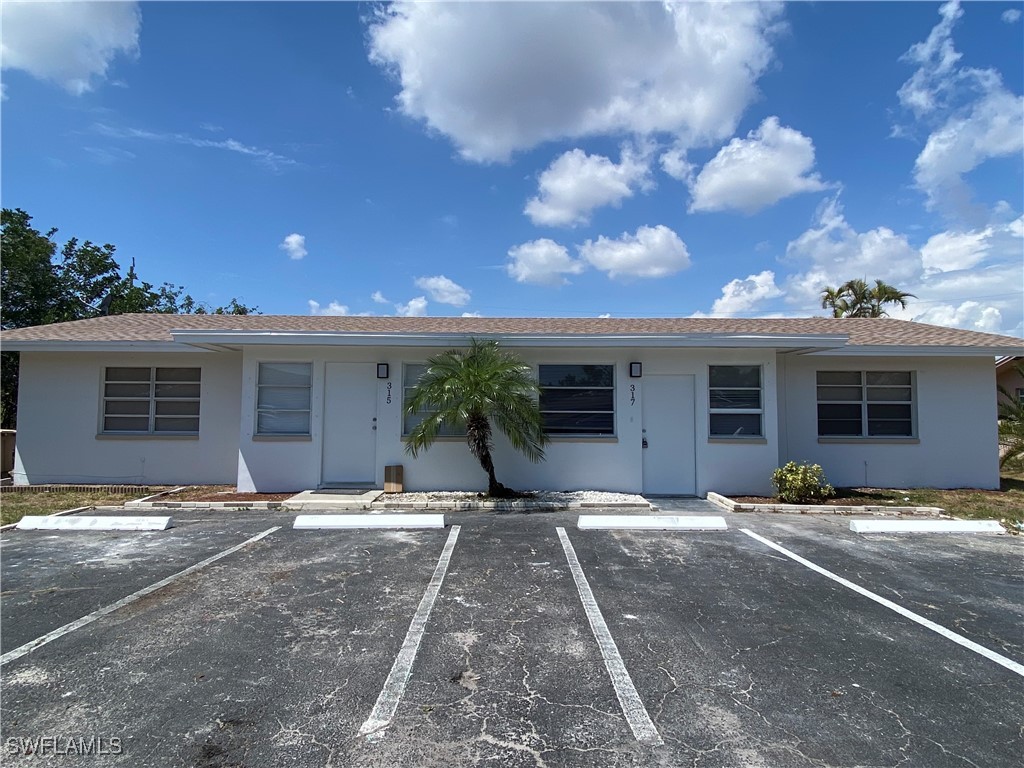 a view of a house with patio