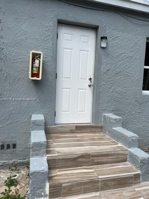 a view of a door of the house