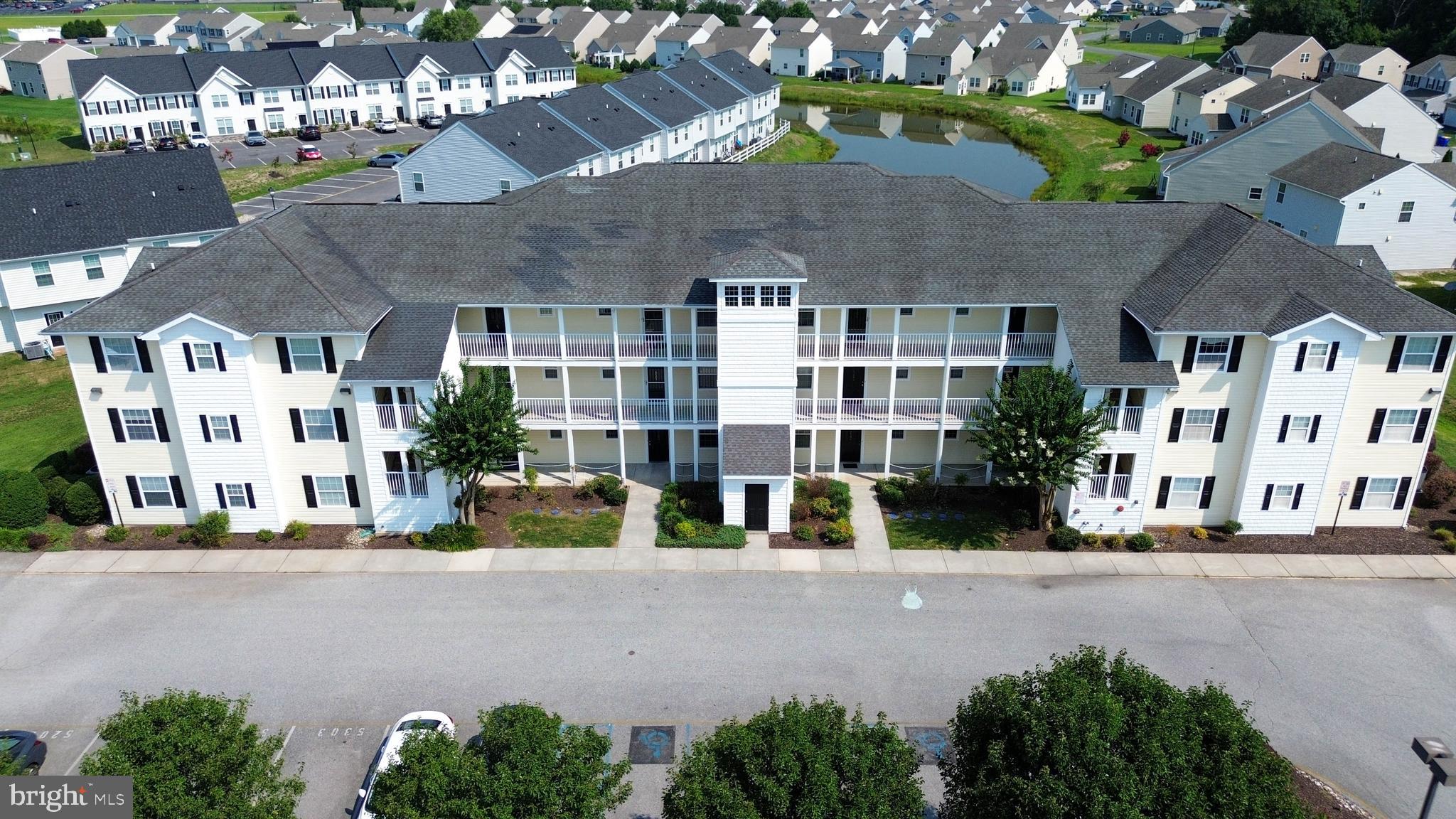 front view of a building with street view