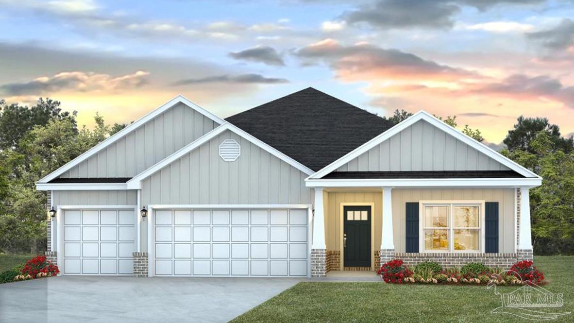 front view of a house with a yard