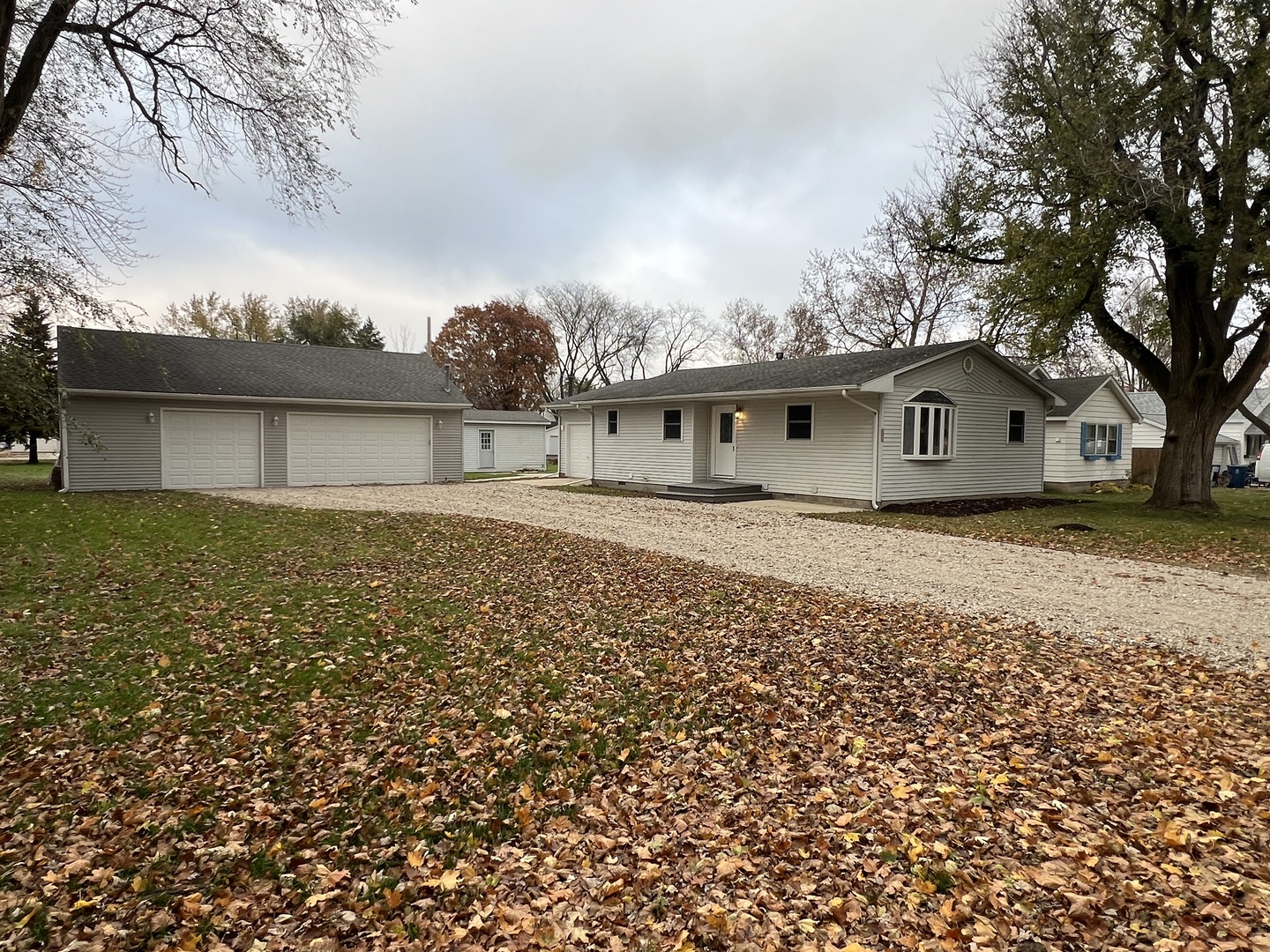 front view of house with a garden