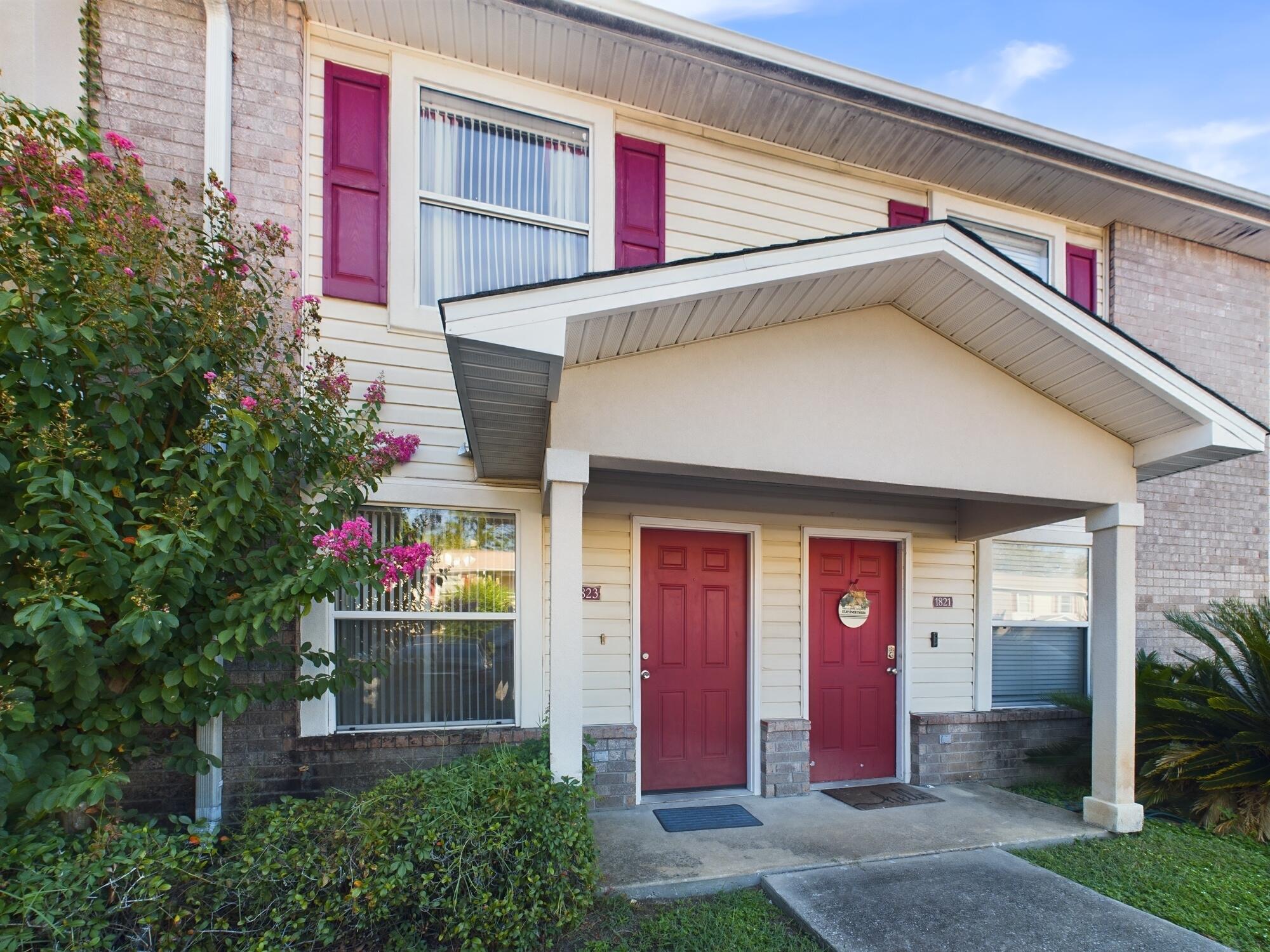 a front view of a house with entryway