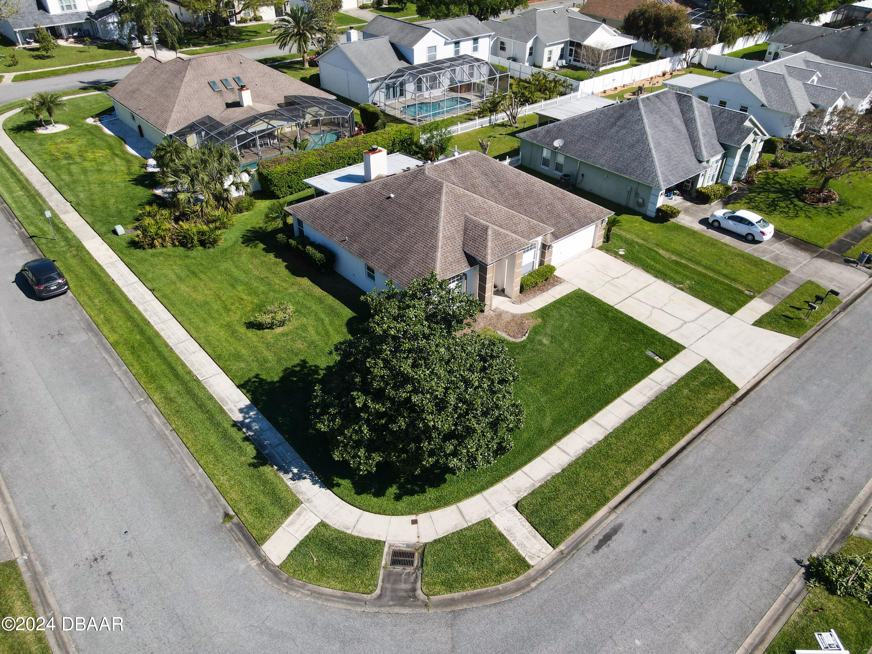 an aerial view of a house