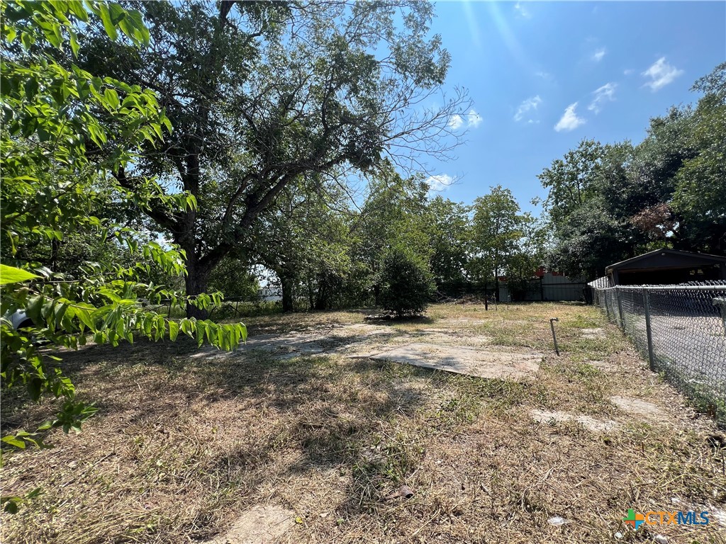 a view of backyard with green space