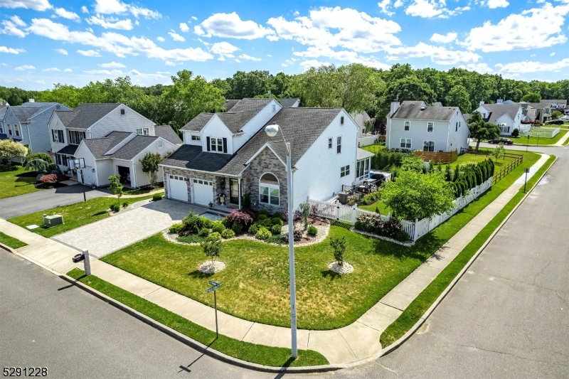 an aerial view of a house