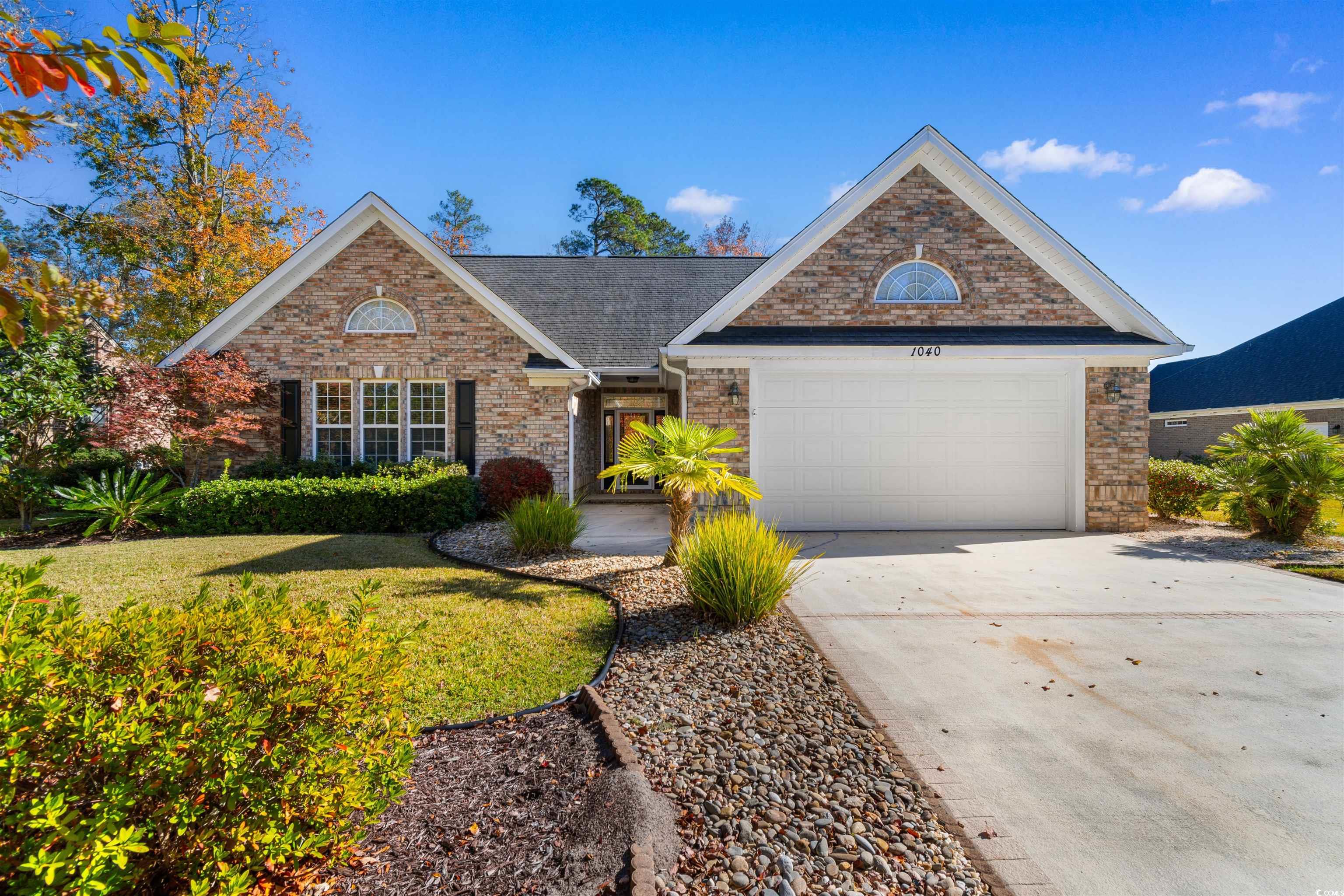 Front facade with a garage