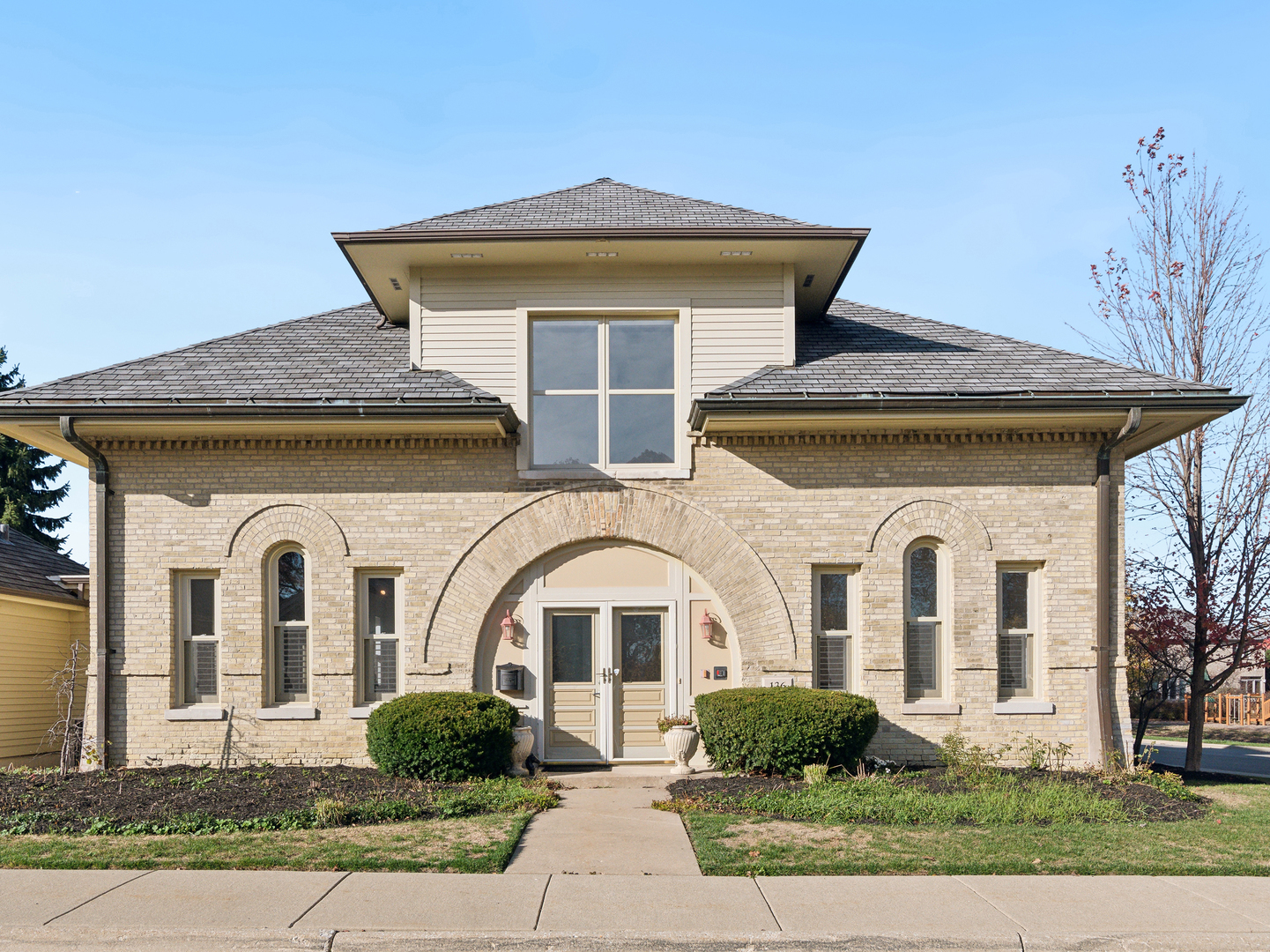 a front view of a house