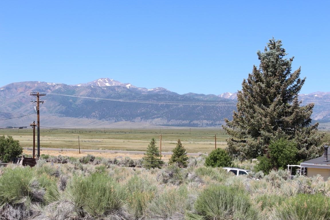 a view of a lake with a mountain in the background