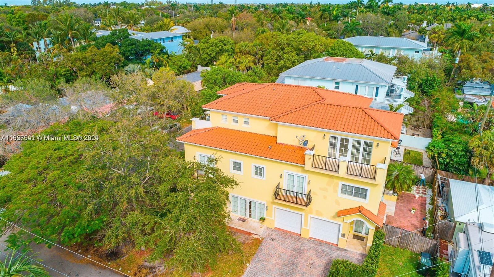 an aerial view of a house