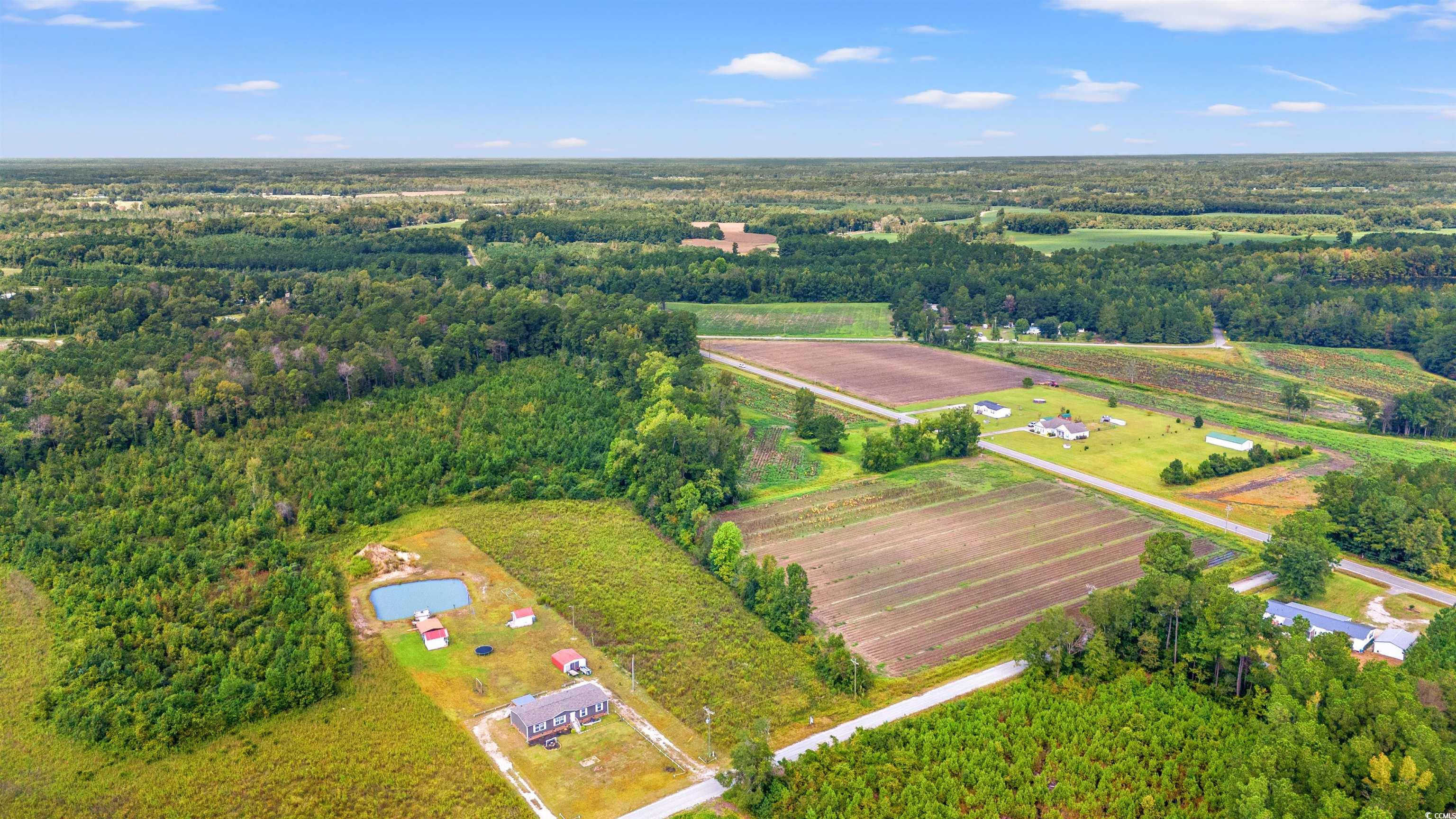 Aerial view with a rural view