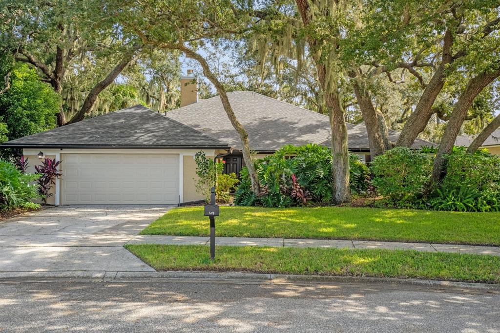 a view of a house with a backyard