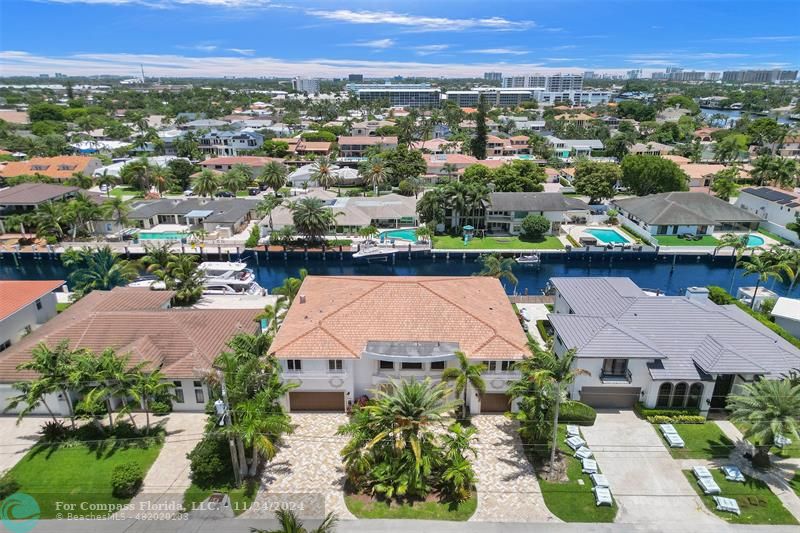 an aerial view of multiple house