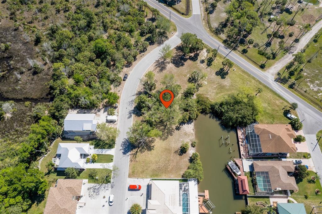 an aerial view of residential house with outdoor space